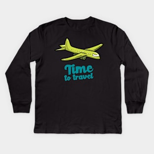 Time to travel Kids Long Sleeve T-Shirt